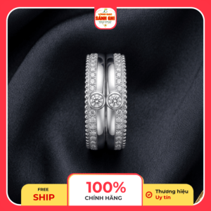 Nhẫn cặp bạc đính đá tình yêu