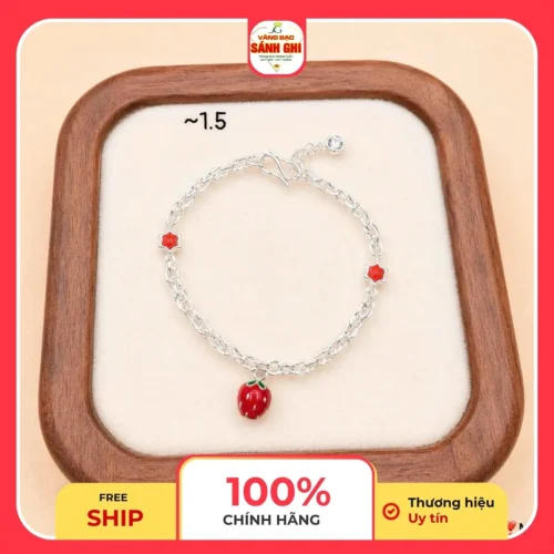 Lắc tay bạc charm dâu tây 1 Khung ss║un phs║⌐m 11